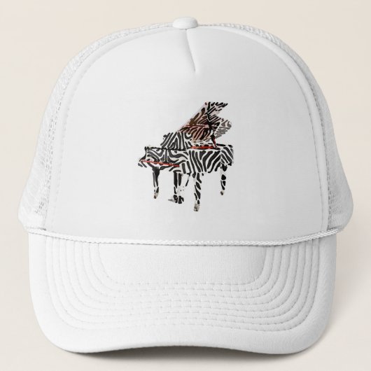 Zebra Grand Piano Trucker Pet (Voorkant)