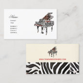 Zebra Grand Piano ~ Visitekaartje (Voorkant / Achterkant)
