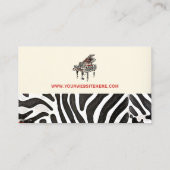 Zebra Grand Piano ~ Visitekaartje (Achterkant)
