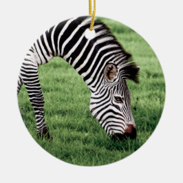 Zebra Grazing Keramisch Ornament