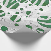 Zebra Green and White Polka Dot Cadeaupapier (Hoek)