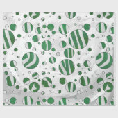 Zebra Green and White Polka Dot Cadeaupapier (Vlak)