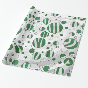 Zebra Green and White Polka Dot Cadeaupapier