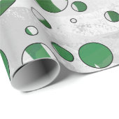 Zebra Green and White Polka Dot Cadeaupapier (Rol Hoek)