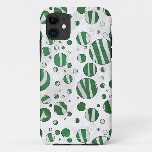 Zebra Green and White Polka Dot Case-Mate iPhone Case (Achterkant)