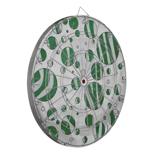 Zebra Green and White Polka Dot Dartbord (Voorkant Links)