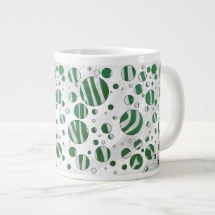 Zebra Green and White Polka Dot Grote Koffiekop