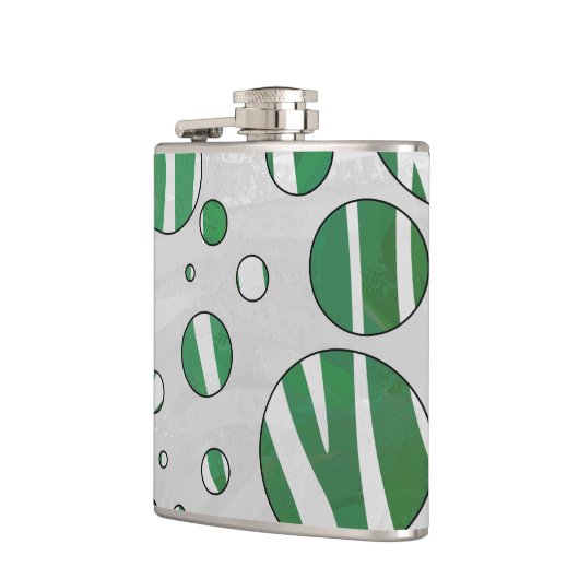 Zebra Green and White Polka Dot Heupfles (Links)