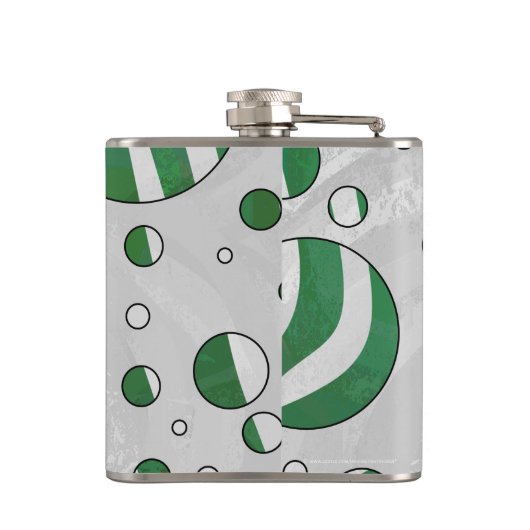 Zebra Green and White Polka Dot Heupfles (Achterkant)