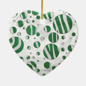 Zebra Green and White Polka Dot Keramisch Ornament (Achterkant)