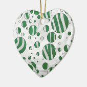 Zebra Green and White Polka Dot Keramisch Ornament (Links)