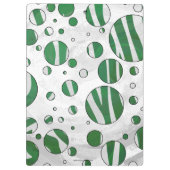 Zebra Green and White Polka Dot Klembord (Achterkant)