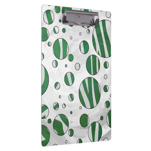 Zebra Green and White Polka Dot Klembord (Rechts)