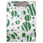 Zebra Green and White Polka Dot Klembord (Voorkant)