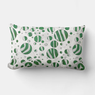 Zebra Green and White Polka Dot Kussen