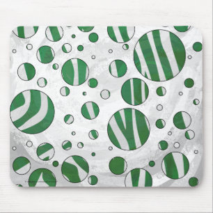 Zebra Green and White Polka Dot Muismat