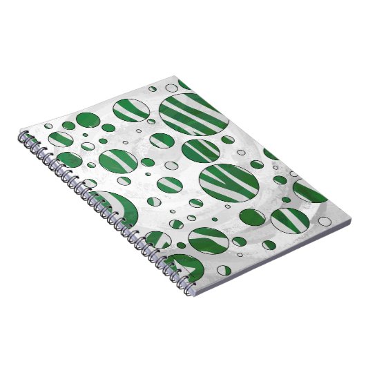 Zebra Green and White Polka Dot Notitieboek (Rechterzijde)