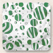 Zebra Green and White Polka Dot Onderzetter (Voorkant)