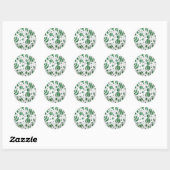 Zebra Green and White Polka Dot Ronde Sticker (Vel)
