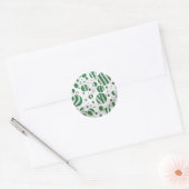 Zebra Green and White Polka Dot Ronde Sticker (Envelop)