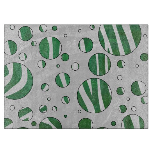 Zebra Green and White Polka Dot Snijplank (Voorkant)