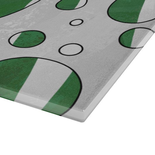 Zebra Green and White Polka Dot Snijplank (Hoek)