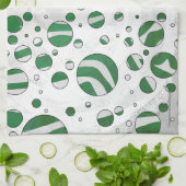 Zebra Green and White Polka Dot Theedoek (Gevouwen)