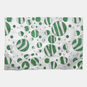 Zebra Green and White Polka Dot Theedoek (Horizontaal)