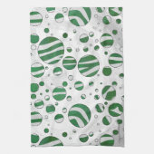 Zebra Green and White Polka Dot Theedoek (Verticaal)