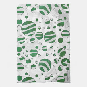 Zebra Green and White Polka Dot Theedoek