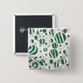 Zebra Green and White Polka Dot Vierkante Button 5,1 Cm (Voorkant /achterkant)