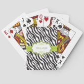 Zebra Green Ribbon Pokerkaarten (Achterkant)