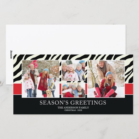 ZEBRA GREETENISSEN | KERSTFOTOKAART FEESTDAGENKAART (Voorkant / Achterkant)