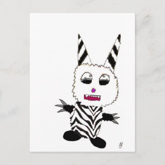 Zebra gremlin briefkaart (Voorkant)