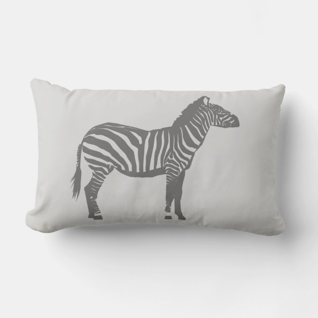 Zebra - Grijze/grijze schaduwen Kussen (Voorkant)