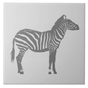 Zebra - Grijze/grijze schaduwen Tegeltje