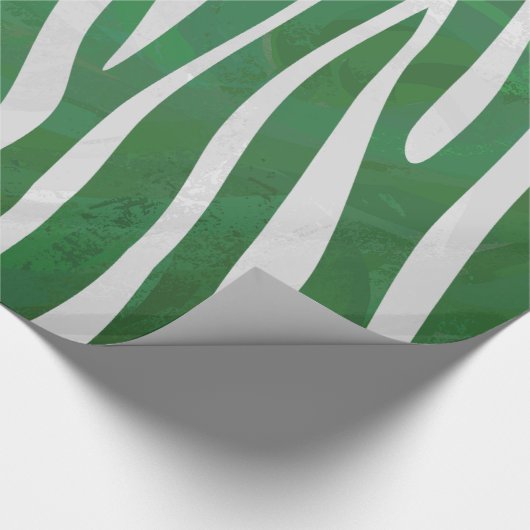 Zebra Groen en wit afdrukken Cadeaupapier (Hoek)
