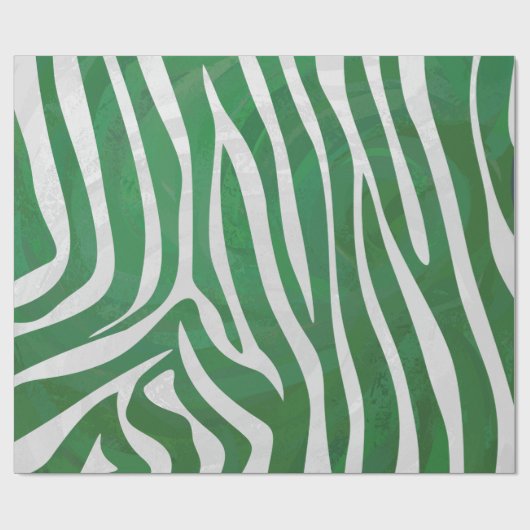 Zebra Groen en wit afdrukken Cadeaupapier (Vlak)