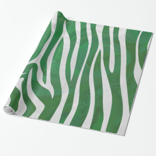 Zebra Groen en wit afdrukken Cadeaupapier