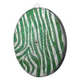 Zebra Groen en wit afdrukken Dartbord (Voorkant Rechts)