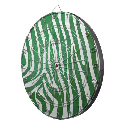 Zebra Groen en wit afdrukken Dartbord (Voorkant Rechts)