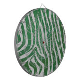 Zebra Groen en wit afdrukken Dartbord (Voorkant Links)