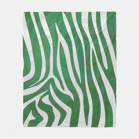 Zebra Groen en wit afdrukken Fleece Deken (Voorkant)