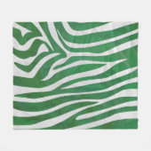 Zebra Groen en wit afdrukken Fleece Deken (Voorkant (Horizontaal))