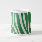 Zebra Groen en wit afdrukken Grote Koffiekop (Voorkant)