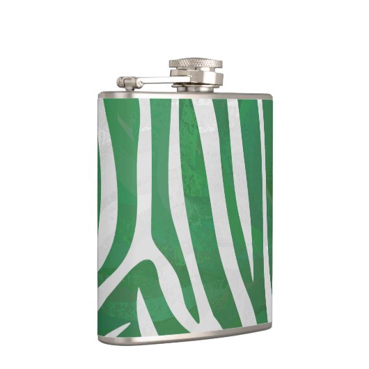 Zebra Groen en wit afdrukken Heupfles (Rechts)
