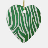 Zebra Groen en wit afdrukken Keramisch Ornament (Rechts)