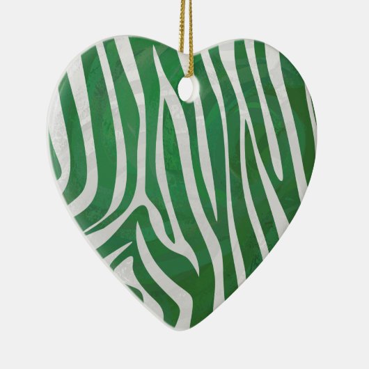 Zebra Groen en wit afdrukken Keramisch Ornament (Rechts)