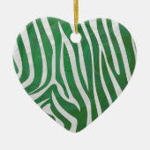 Zebra Groen en wit afdrukken Keramisch Ornament (Voorkant)