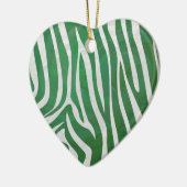 Zebra Groen en wit afdrukken Keramisch Ornament (Links)